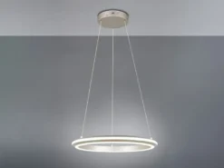 LED Pendelleuchte AMADOR Metall Silber, dimmbar & Lichtfarbe einstellbar Ø 45cm