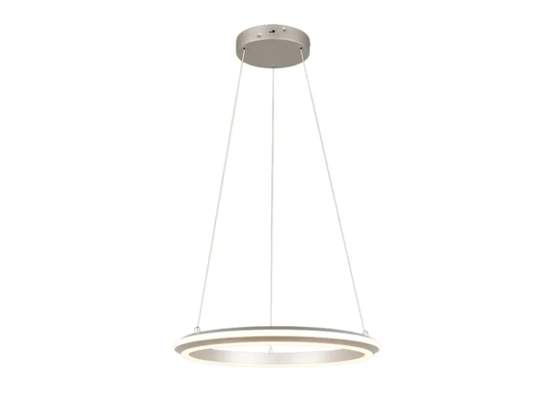 LED Pendelleuchte AMADOR Metall Silber, dimmbar & Lichtfarbe einstellbar Ø 45cm