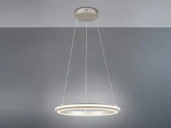 LED Pendelleuchte AMADOR Metall Silber, dimmbar & Lichtfarbe einstellbar Ø 45cm