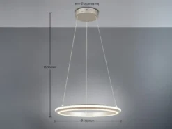 LED Pendelleuchte AMADOR Metall Silber, dimmbar & Lichtfarbe einstellbar Ø 45cm