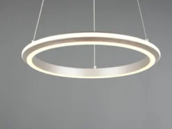 LED Pendelleuchte AMADOR Metall Silber, dimmbar & Lichtfarbe einstellbar Ø 45cm