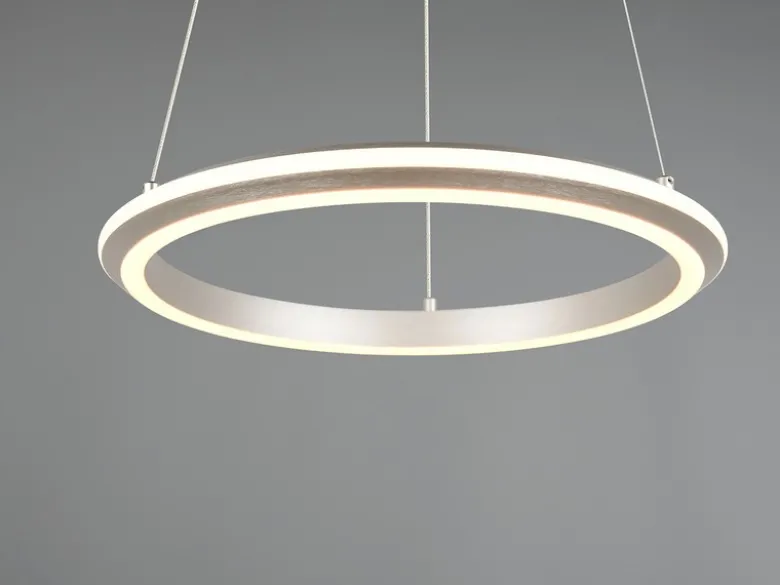 LED Pendelleuchte AMADOR Metall Silber, dimmbar & Lichtfarbe einstellbar Ø 45cm