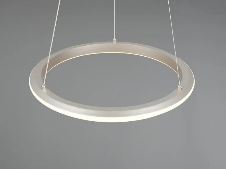 LED Pendelleuchte AMADOR Metall Silber, dimmbar & Lichtfarbe einstellbar Ø 45cm