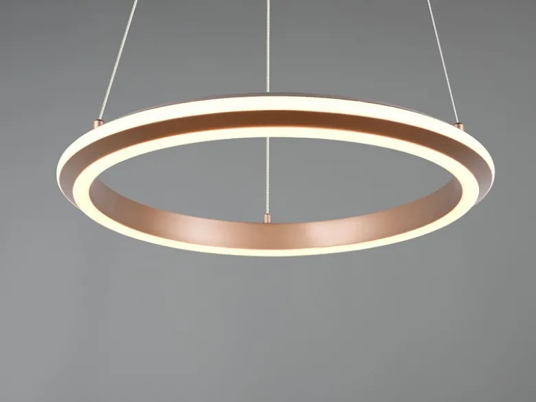 LED Pendelleuchte AMADOR Metall Coffee, dimmbar & Lichtfarbe einstellbar Ø 45cm