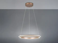 LED Pendelleuchte AMADOR Metall Coffee, dimmbar & Lichtfarbe einstellbar Ø 45cm