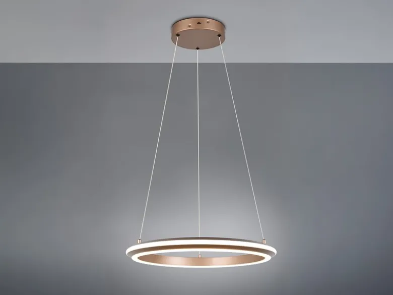 LED Pendelleuchte AMADOR Metall Coffee, dimmbar & Lichtfarbe einstellbar Ø 45cm