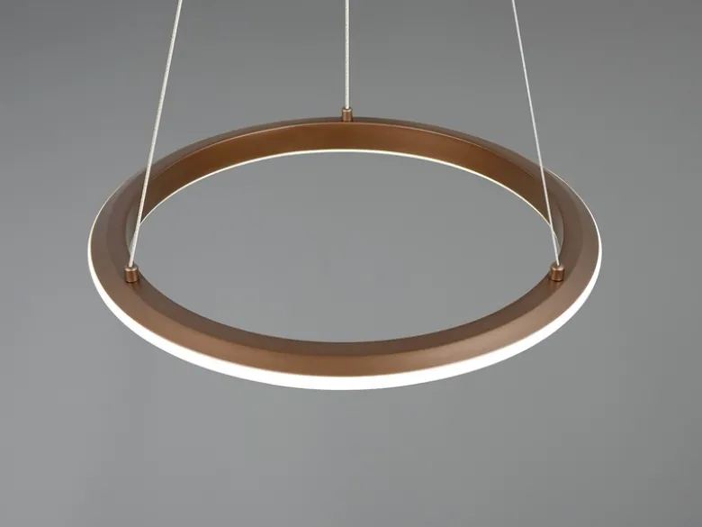 LED Pendelleuchte AMADOR Metall Coffee, dimmbar & Lichtfarbe einstellbar Ø 45cm