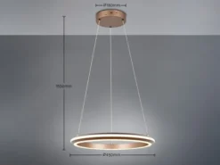 LED Pendelleuchte AMADOR Metall Coffee, dimmbar & Lichtfarbe einstellbar Ø 45cm