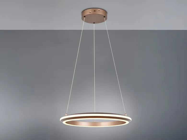 LED Pendelleuchte AMADOR Metall Coffee, dimmbar & Lichtfarbe einstellbar Ø 45cm