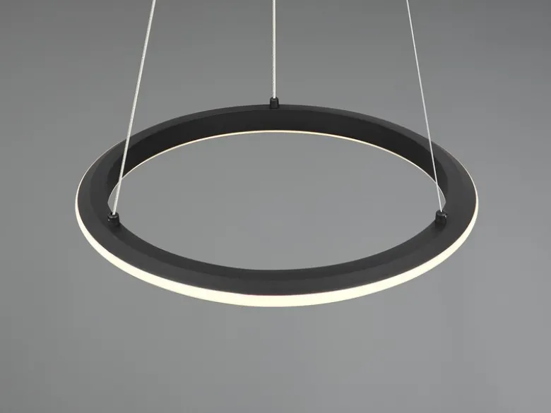 LED Pendelleuchte AMADOR Metall Schwarz, dimmbar & Lichtfarbe einstellbar Ø 45cm