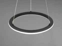 LED Pendelleuchte AMADOR Metall Schwarz, dimmbar & Lichtfarbe einstellbar Ø 45cm