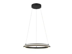 LED Pendelleuchte AMADOR Metall Schwarz, dimmbar & Lichtfarbe einstellbar Ø 45cm