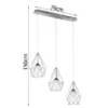 LED Pendelleuchte AMY 3-flammig mit Gitter Lampenschirmen Silber, Breite 76cm