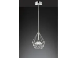 LED Pendelleuchte AMY mit Gitter Lampenschirm 1-flammig Silber, Ø 25cm