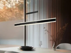 LED Pendelleuchte ARCOLA ausziehbar höhenverstellbar Schwarz, max. Breite 152cm