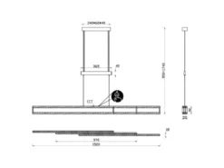 LED Pendelleuchte ARCOLA ausziehbar höhenverstellbar Schwarz, max. Breite 152cm