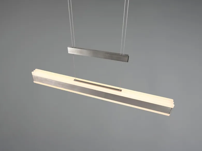 LED Pendelleuchte ARCOLA ausziehbar höhenverstellbar Silber, max. Breite 152cm