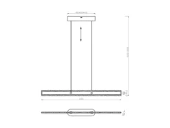 LED Pendelleuchte ARCOLA stufenlos höhenverstellbar Silber, Breite 115cm