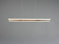 LED Pendelleuchte ARCOLA stufenlos höhenverstellbar Silber, Breite 115cm