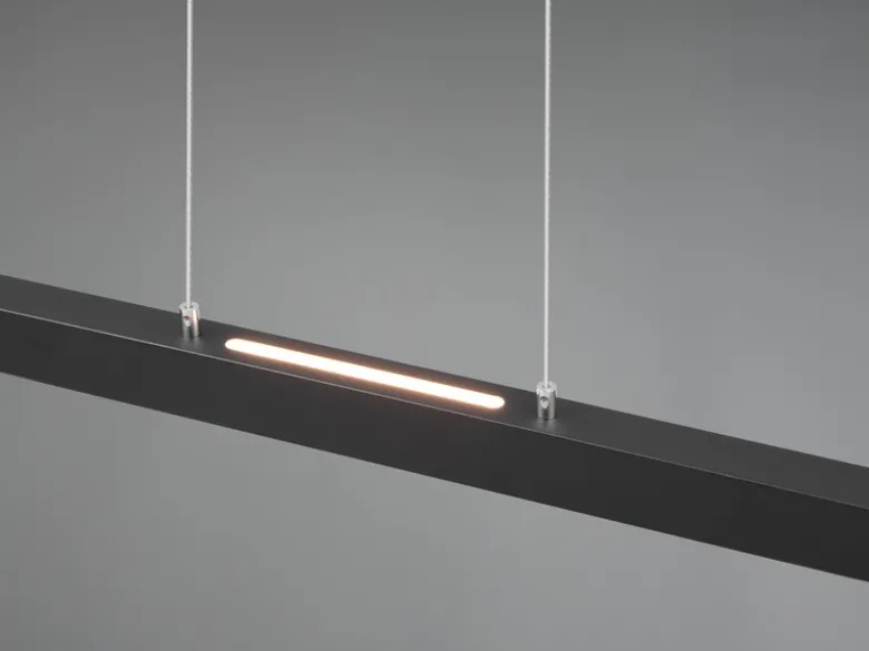 LED Pendelleuchte BELFAST lang 3 Stufen dimmbar Schwarz, Breite 115cm