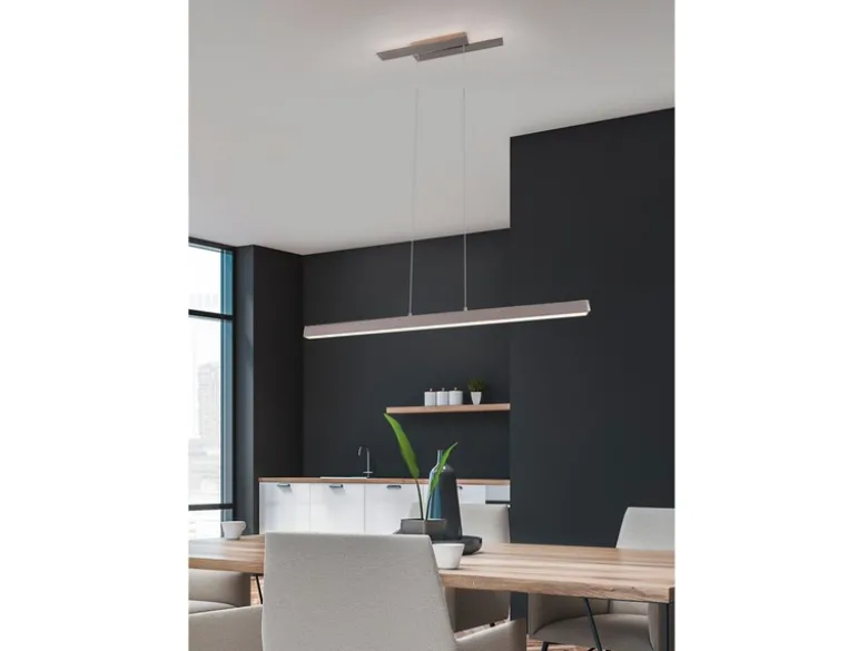 LED Pendelleuchte BELFAST lang 3 Stufen dimmbar Schwarz, Breite 115cm
