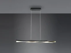 LED Pendelleuchte BLAZE Schwarz Gold dimmbar & 2 Lichtfarben, Breite 107cm