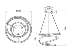 LED Pendelleuchte BOLOGNA Metall Chrom/Weiß 3 Stufen Dimmer, Ø 50cm