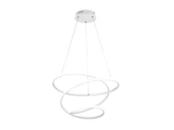 LED Pendelleuchte BOLOGNA Metall Weiß matt 3 Stufen Dimmer, Ø 50cm