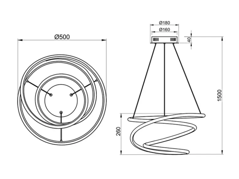 LED Pendelleuchte BOLOGNA Metall Weiß matt 3 Stufen Dimmer, Ø 50cm