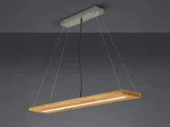 LED Pendelleuchte BRAD stufenweise dimmbar mit Naturholz, Breite 100cm