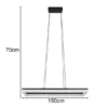 LED Pendelleuchte CAMINO modern in Schwarz, Breite 70cm