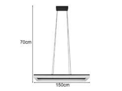 LED Pendelleuchte CAMINO modern in Schwarz, Breite 70cm