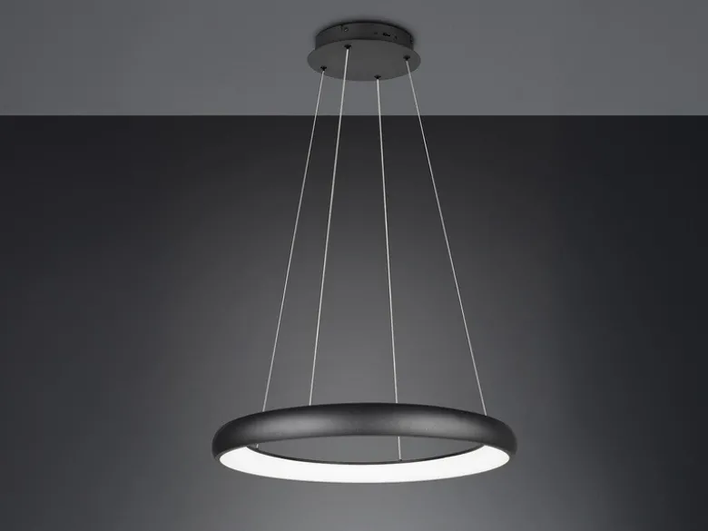 LED Pendelleuchte CARDONA groß Schwarz, dimmbar & 3 Lichtfarben, Ø 75cm