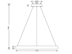 LED Pendelleuchte CARDONA groß Schwarz, dimmbar & 3 Lichtfarben, Ø 75cm