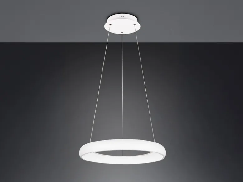 LED Pendelleuchte CARDONA groß Weiß, dimmbar & 3 Lichtfarben, Ø 62cm