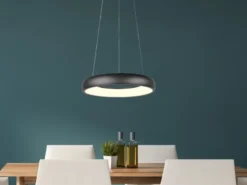 LED Pendelleuchte CARDONA Schwarz, dimmbar & 3 Lichtfarben, Ø 46,5cm