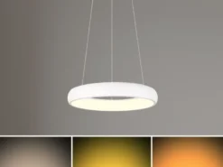 LED Pendelleuchte CARDONA Weiß, dimmbar & 3 Lichtfarben, Ø 46,5cm