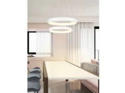 LED Pendelleuchte CARDONA Weiß, dimmbar & 3 Lichtfarben, Ø 46,5cm