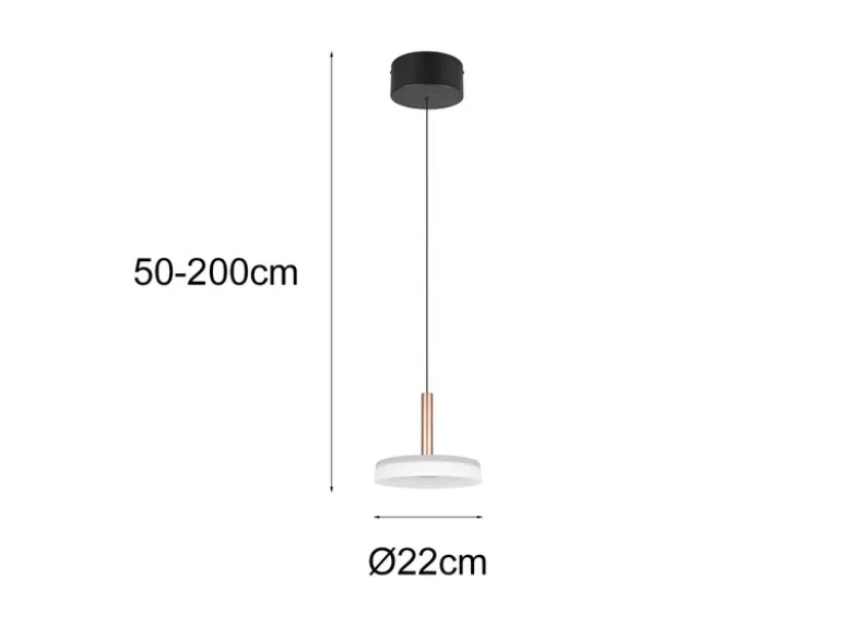 LED Pendelleuchte CELESTE 1-flammig höhenverstellbar Glas Weiß, Ø 22cm