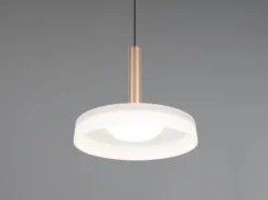 LED Pendelleuchte CELESTE 1-flammig höhenverstellbar Glas Weiß, Ø 22cm