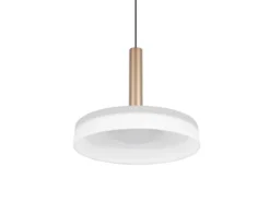 LED Pendelleuchte CELESTE 1-flammig höhenverstellbar Glas Weiß, Ø 22cm
