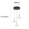 LED Pendelleuchte CELESTE 3-flammig höhenverstellbar Glas Weiß, Ø 35cm