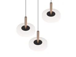 LED Pendelleuchte CELESTE 3-flammig höhenverstellbar Glas Weiß, Ø 35cm