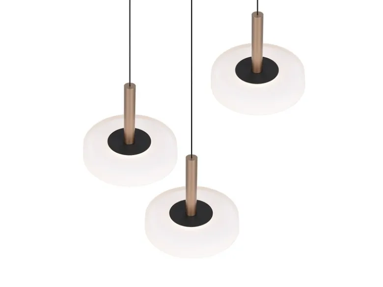 LED Pendelleuchte CELESTE 3-flammig höhenverstellbar Glas Weiß, Ø 35cm