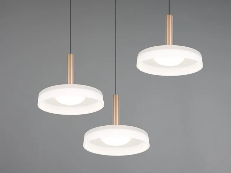 LED Pendelleuchte CELESTE 3-flammig höhenverstellbar Glas Weiß, Ø 35cm