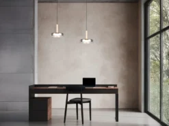 LED Pendelleuchte CELESTE 1-flammig höhenverstellbar Glas Chrom, Ø 22cm