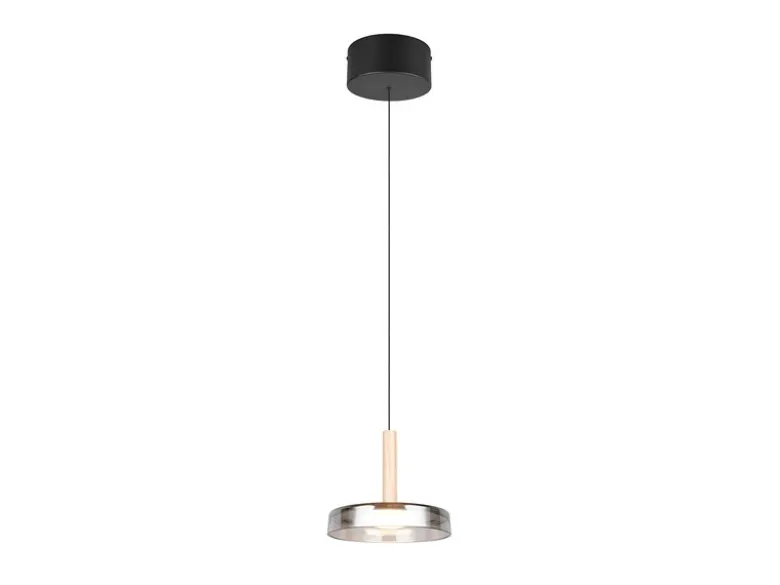 LED Pendelleuchte CELESTE 1-flammig höhenverstellbar Glas Chrom, Ø 22cm