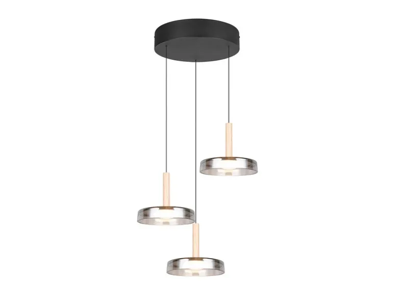 LED Pendelleuchte CELESTE höhenverstellbar 3-flammig Glas Chrom, Ø 35cm