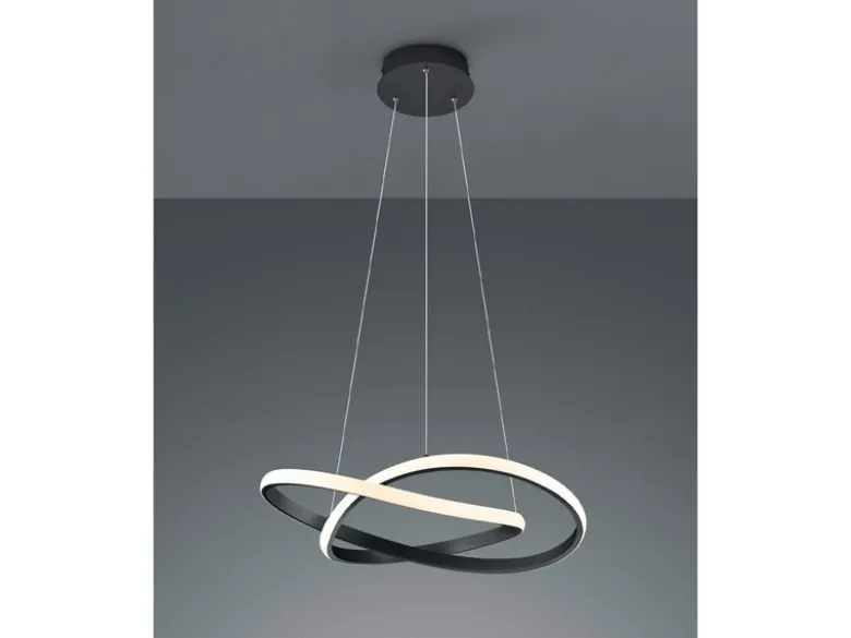 LED Pendelleuchte COURSE Schwarz Stufen Dimmer 3000K Warmweiß, Ø 60cm