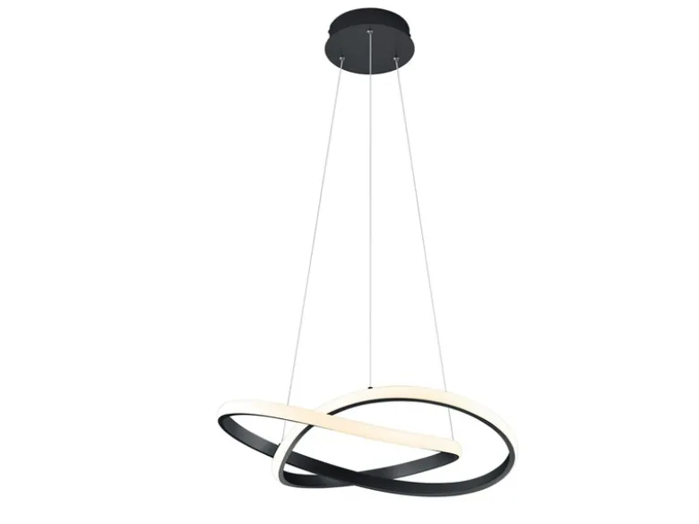 LED Pendelleuchte COURSE Schwarz Stufen Dimmer 3000K Warmweiß, Ø 60cm